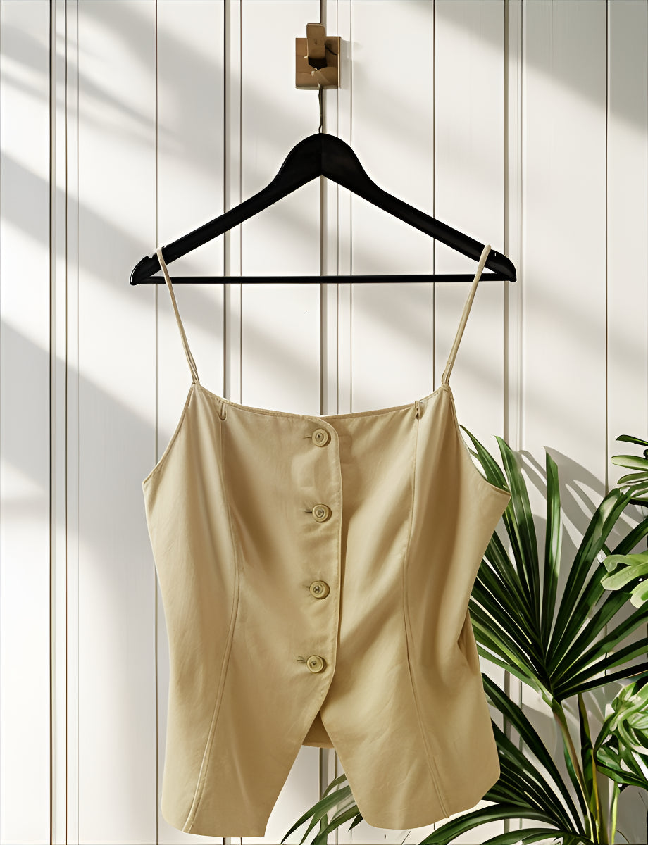 Blusa Feminina Alças Finas Quadrada Lança Perfume