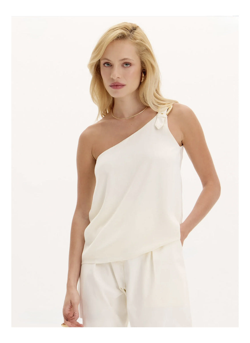Lança Perfume Blusa Ombro Único Com Fivela Dourada