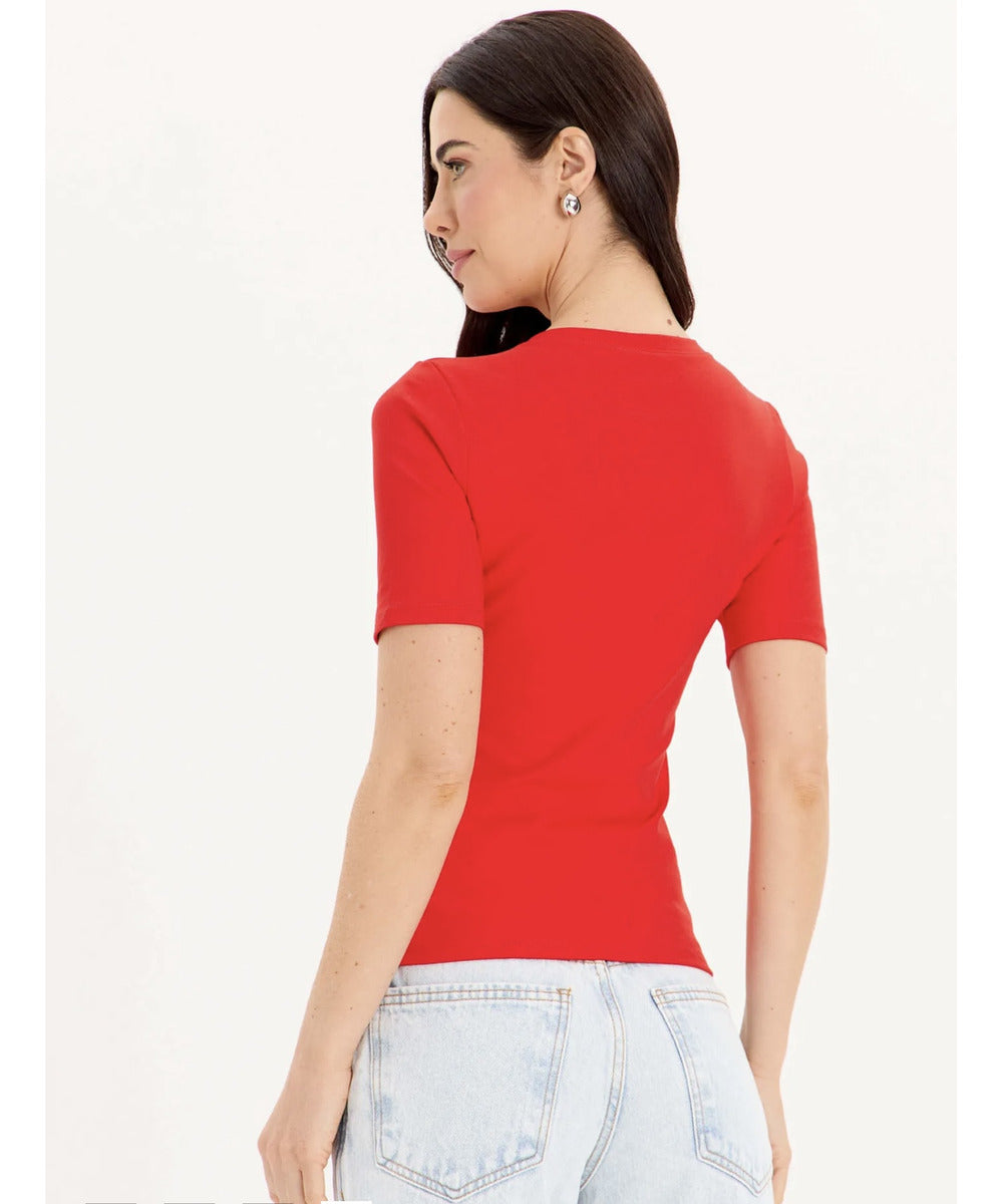 Blusa Manga Média Com Aplique Lança Perfume