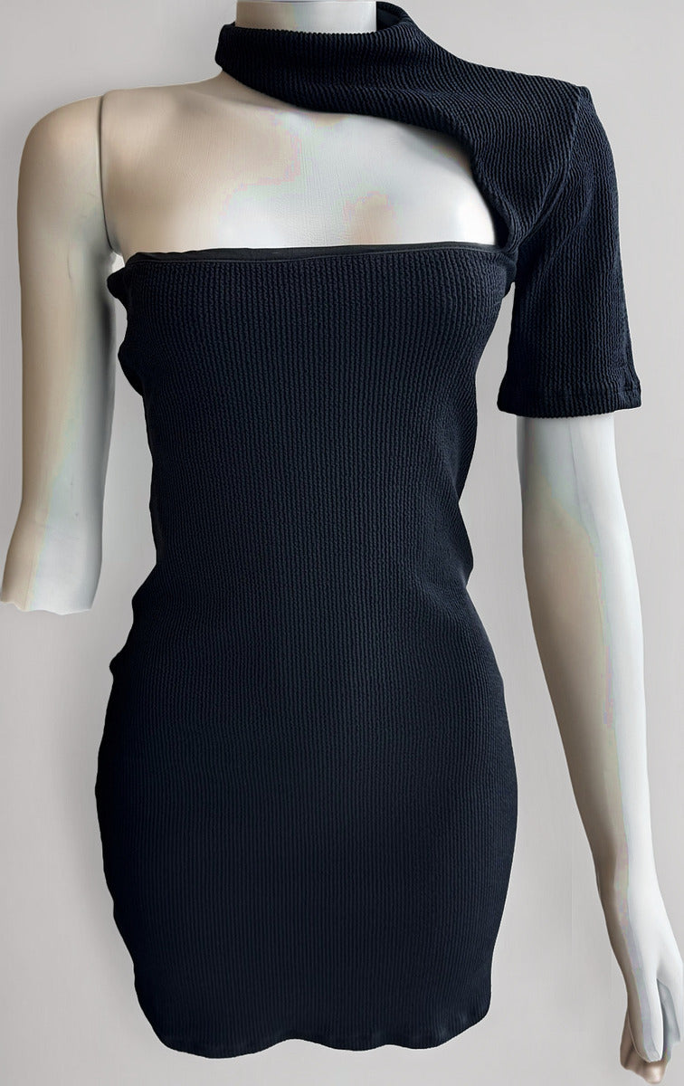 Vestido Lança Perfume Curto Sem Alças Detalhe Pescoço
