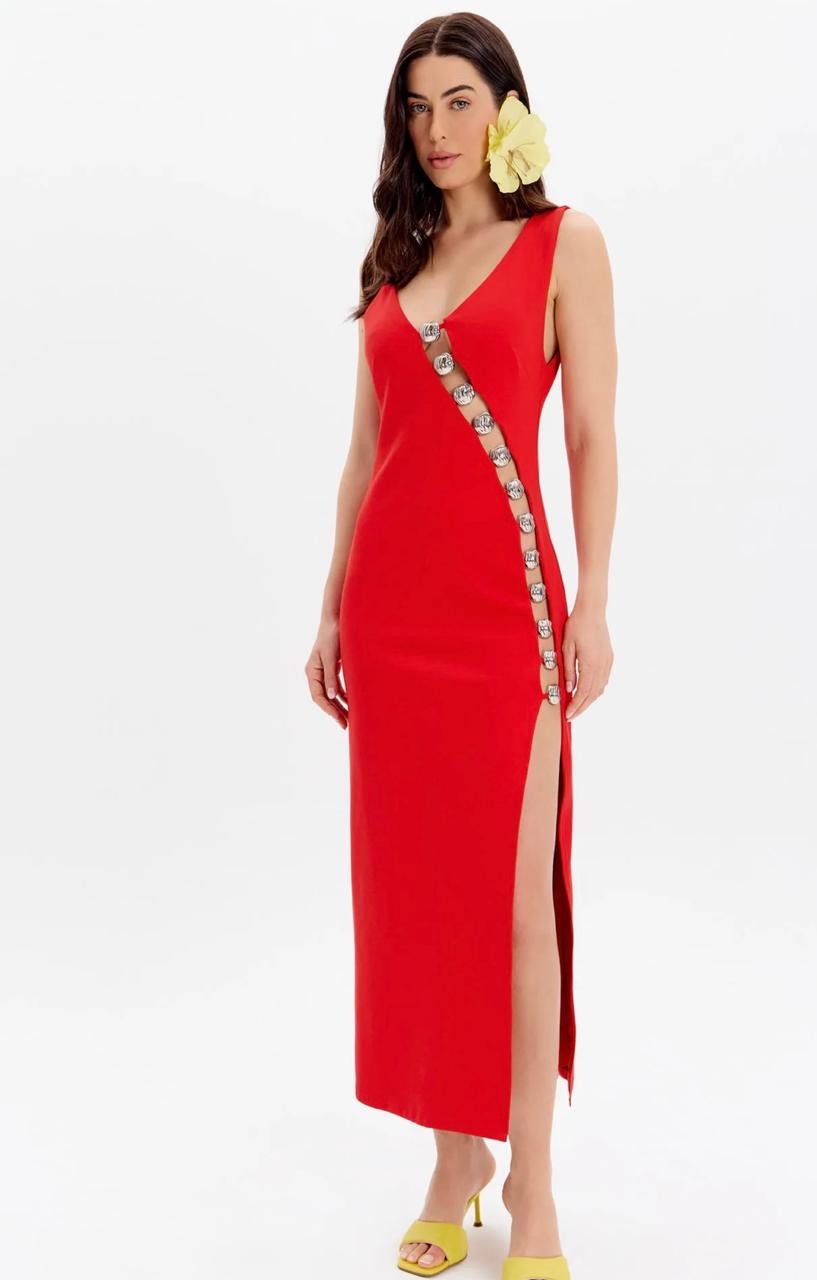 Lança Perfume Vestido Midi Feminino Para Festas