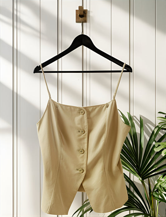 Blusa Feminina Alças Finas Quadrada Lança Perfume