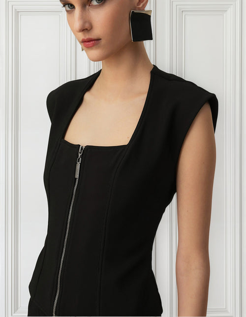 Blusa Corset C Zíper Frontal Morena Rosa