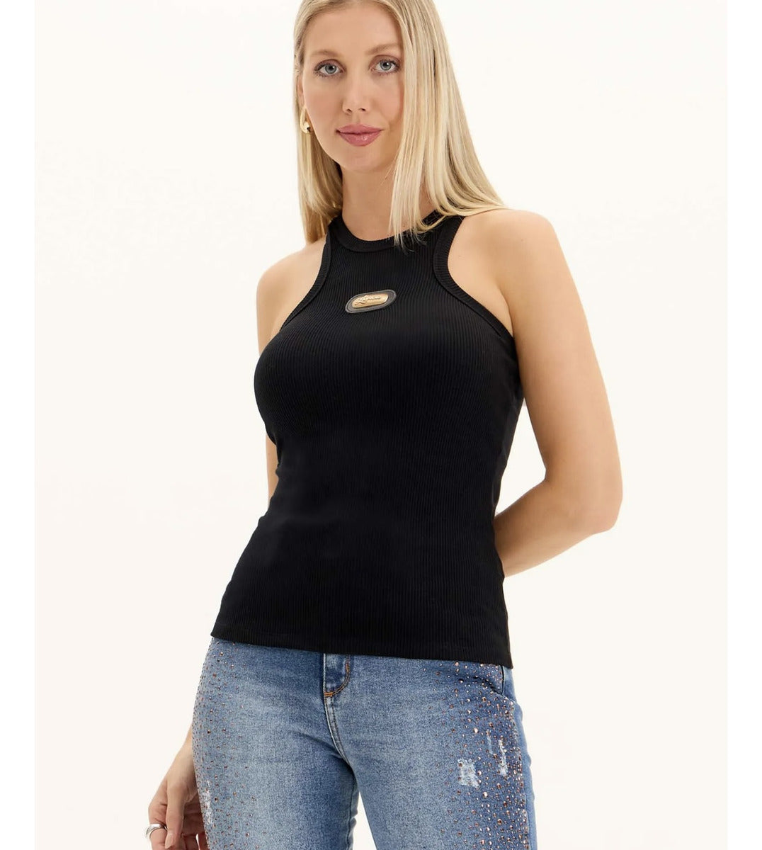 Blusa Regata Canelada Nadador Lança Perfume