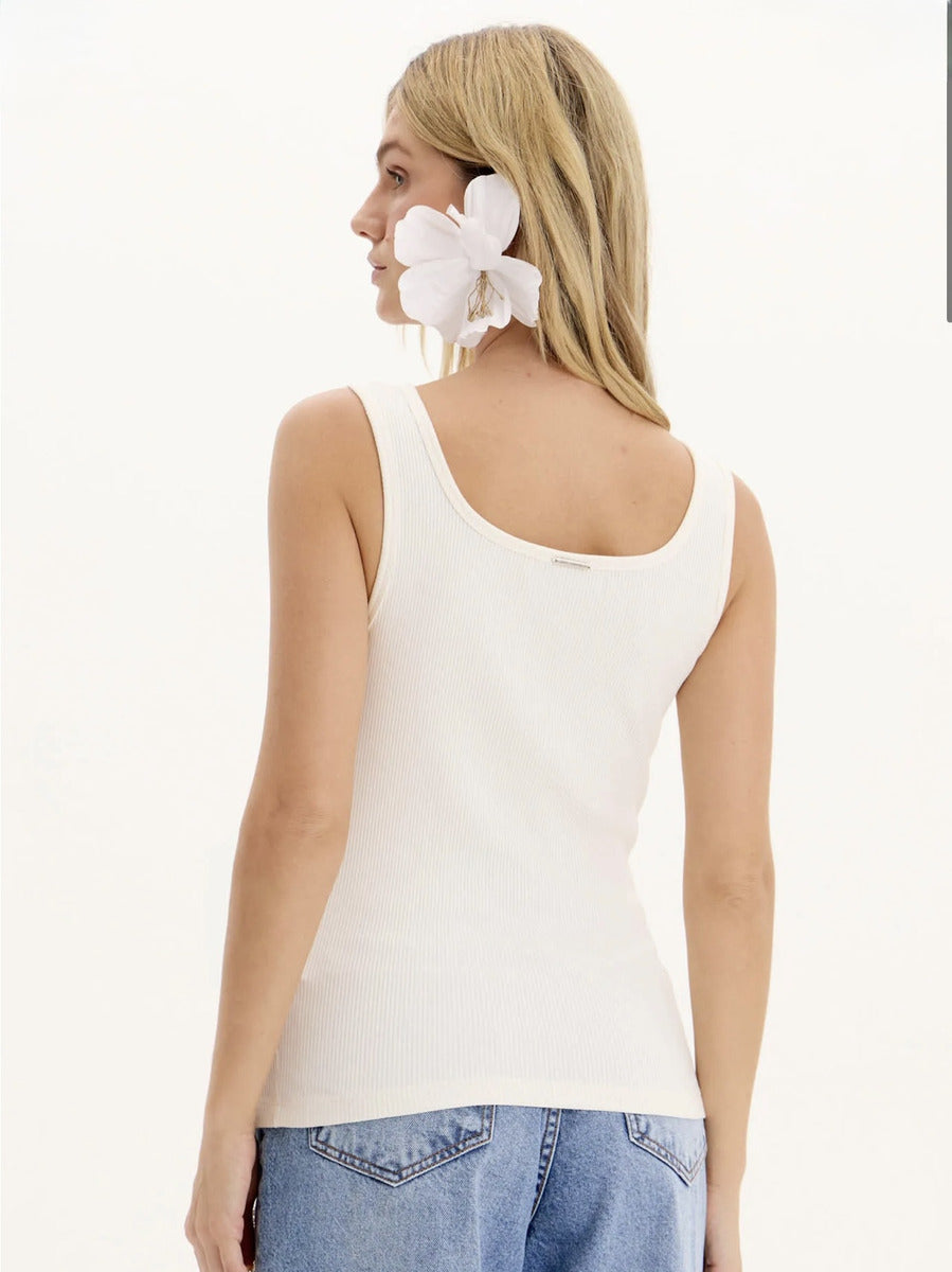 Blusa Regata Canelada Com Brilho Lança Perfume