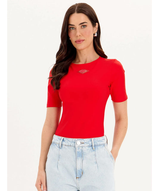 Blusa Manga Média Com Aplique Lança Perfume