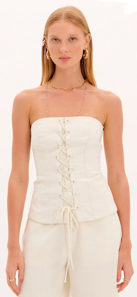 Lança Perfume Blusa Corset Com Amarração