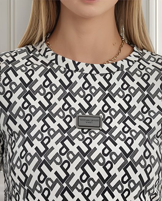 Lança Perfume Blusa Curta Slim Estampada