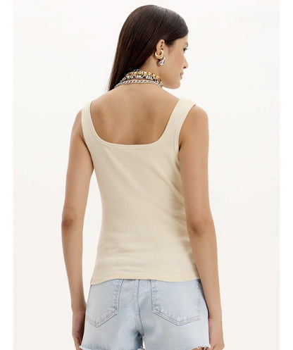 Blusa Regata Com Aplicações Frontais C Brilho Lança Perfume