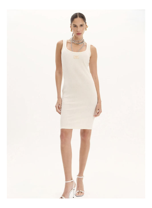 Lança Perfume Vestido Curto Básico Com Detalhe Frontal