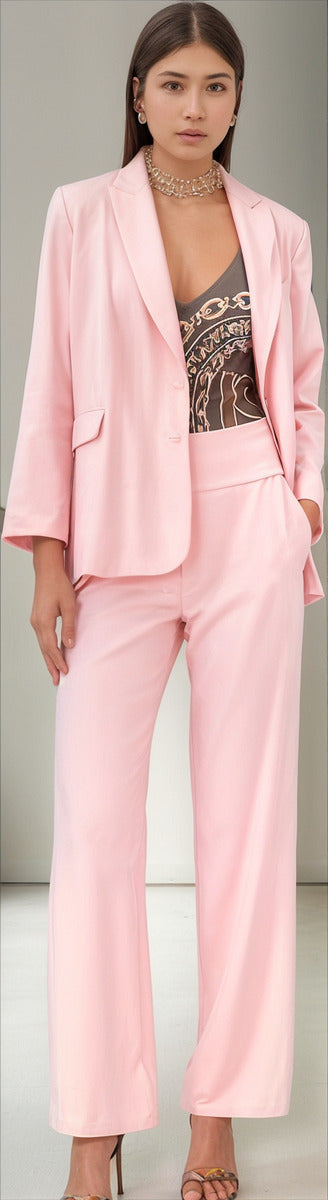 Calça Wide Leg Alfaiataria Botões Na Barra Lança Perfume