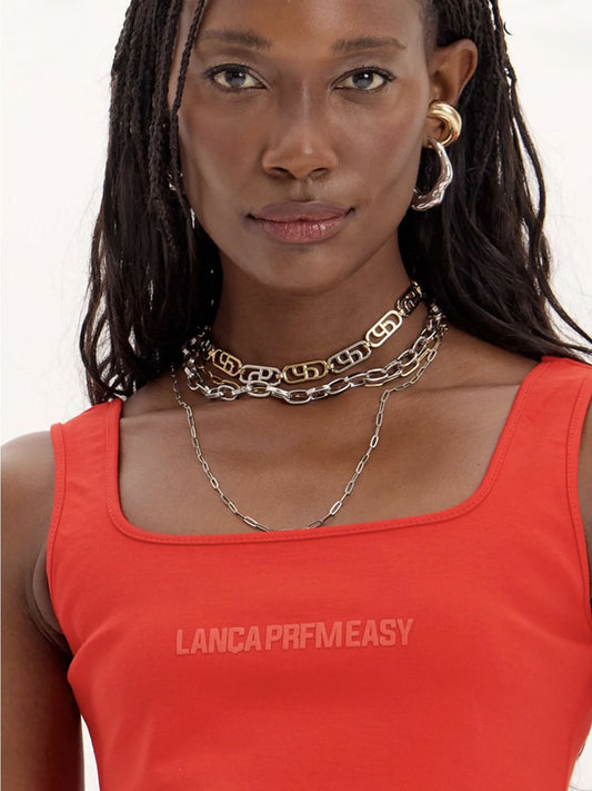 Blusa Regata Decote Quadrado Lança Perfume