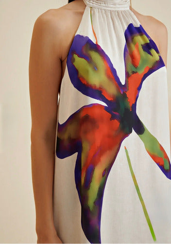 Vestido Morena Rosa Longo Frente Única Estampado